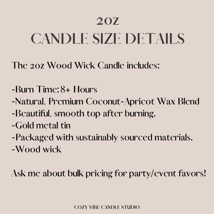 2oz Travel Candle ~ Various Scents