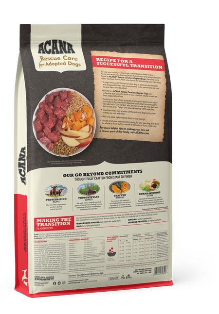 ACANA Rescue Care for Adopted Dogs Red Meat, Liver & Whole Oats Recipe Dry Dog Food