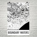 Boundary Waters Street Map Poster White