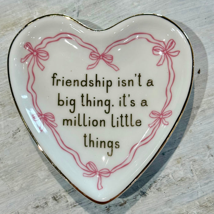 Ceramic Friendship Heart Trinket Tray ~ Million Things