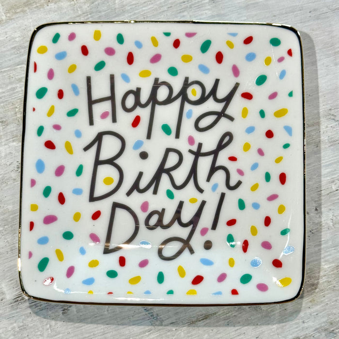 Ceramic Trinket Tray ~ Happy Birthday