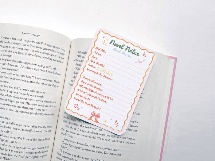Coquette Novel Notes Book Review Card Set