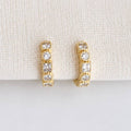 CZ Geometric Huggie Hoop Earrings
