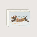 Dachshund Dashing Through the Snow Christmas Card