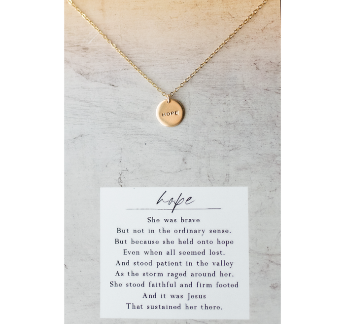 Dear Heart Stamped Disc Necklace ~ Storyteller Collection