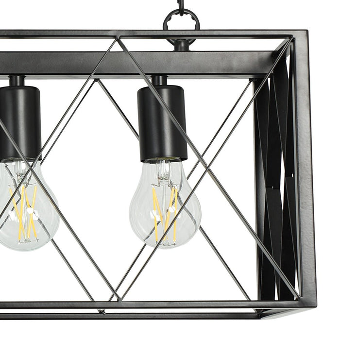 Depuley 4-Light Farmhouse Kitchen Island Pendant Lighting, Industrial Black Chandelier Light Fixture Ceiling Hanging with Metal Frame for Dining Room Living Room Restaurant (E26 Bulbs Included) - WS-FND54-60B 7 | Depuley