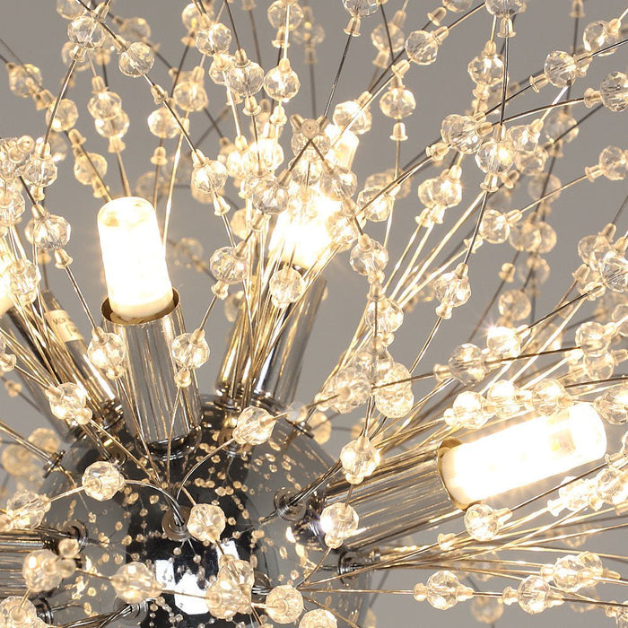 Depuley Chandeliers Crystal Pendant Light Fixture, Modern Chrome Dandelion Hanging Light , 8 / 9 / 12 Lights Firework Chandelier Lighting for Living Room, Dining Room, Kitchen Island, Hallway, G9 Bulbs - WS-FND83-40B 8 | DEPULEY