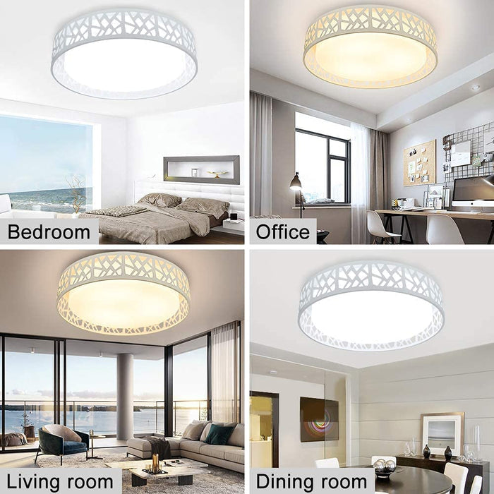 DLLT 35W LED Ceiling Light Dimmable Modern White Ceiling Light Living Room with Remote Control and Round Large Design with Drawing (3000 K - 6000 K) for Bedroom Kitchen Dining Room Office Hall Children's Room - WSCL38-35C-W 5 | Depuley