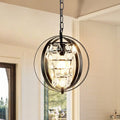 DLLT Ceiling Pendant Light Fitting, Globe Crystal Chandeliers Ceiling Lights, Vintage Hanging Ceiling Lights, Adjustable Pendant Pendant Lighting for Kitchen Island Dining Room Living Room Bedroom - WSCDD18-B 7 | Depuley