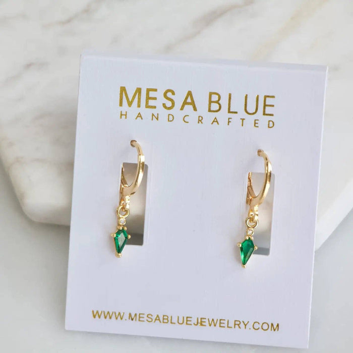 Emerald Huggie Earrings