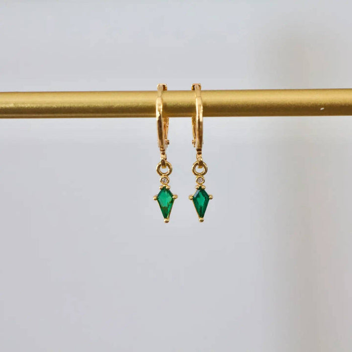 Emerald Huggie Earrings