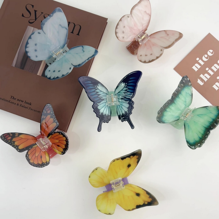 French Butterfly Hair Claw Clip ~ Various Colors