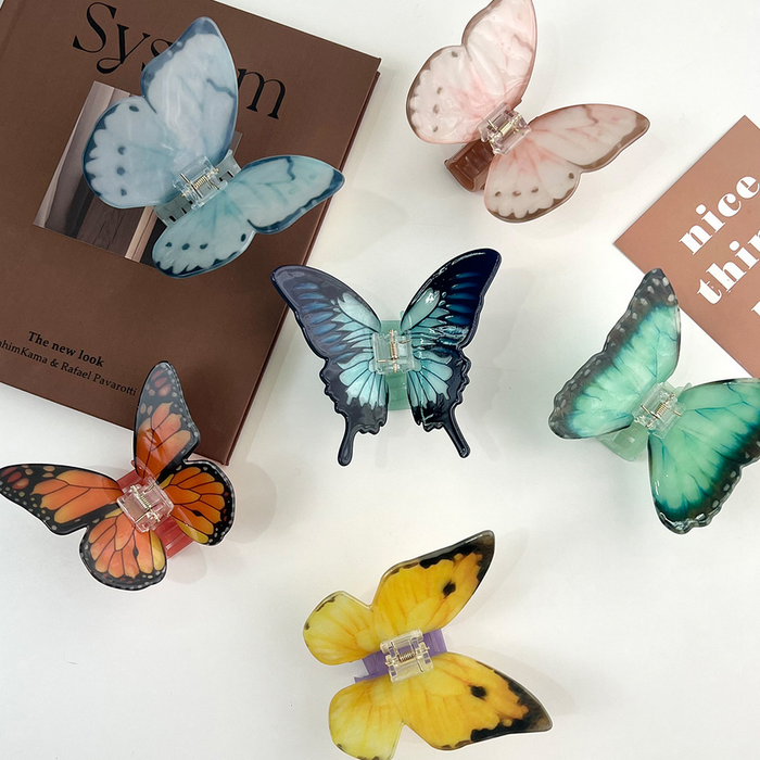 French Butterfly Hair Claw Clip ~ Various Colors