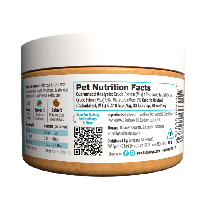 Fruitables Spreads™ Coconut & Oatmeal Creamy Dog Treat
