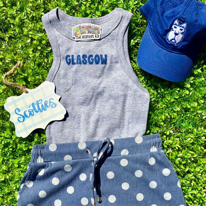 Glasgow Cropped Racer Back Tank Top