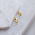 Gold Hexagon Huggie Earrings