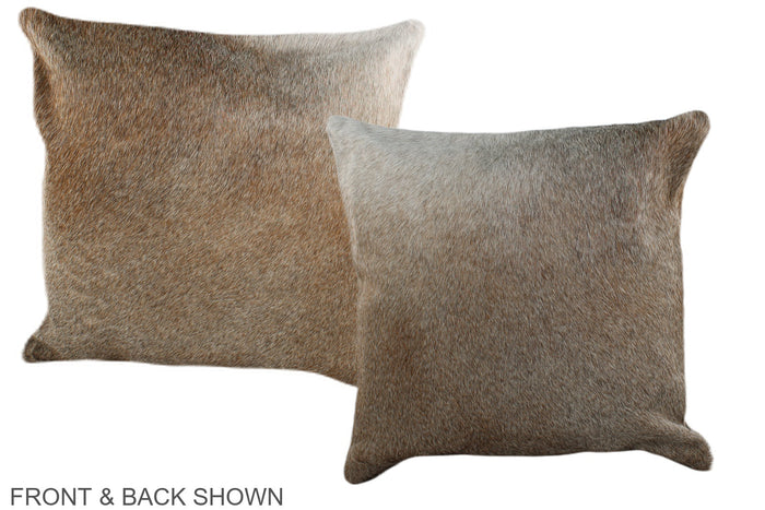Grey with Beige Cowhide Pillow #A35852