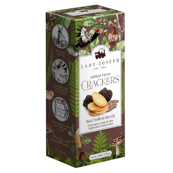 Handmade Vegan Black Truffle and Olive Oil Crackers