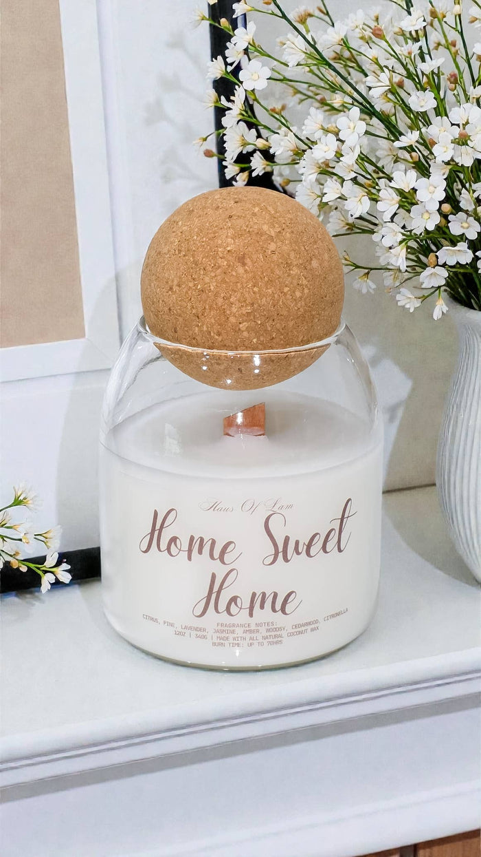 Home Sweet Home Scented Candle ~ Wood Wick
