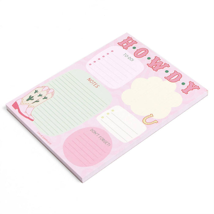 Howdy Cowgirl Boots Notepad