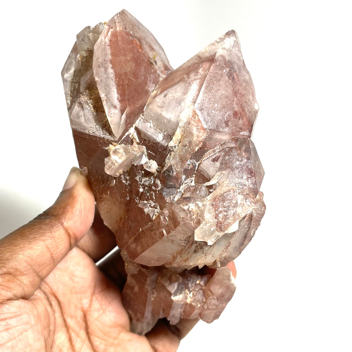 Ishuko Red Phantom Quartz Cluster, Hematite included Quartz from the Northern Province of Zambia