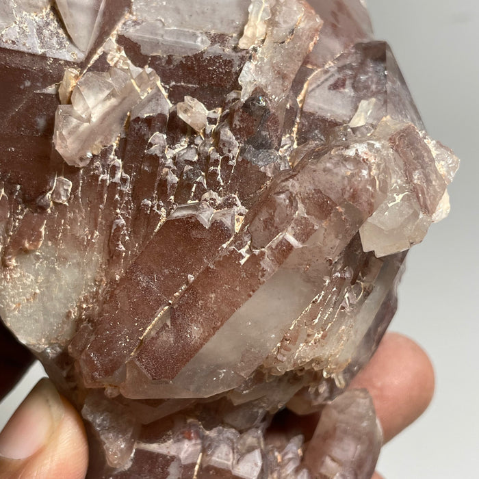 Ishuko Red Phantom Quartz Cluster, Hematite included Quartz from the Northern Province of Zambia