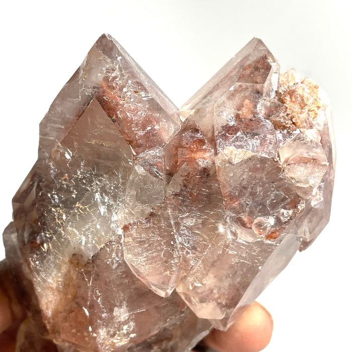 Ishuko Red Phantom Quartz Cluster, Hematite included Quartz from the Northern Province of Zambia