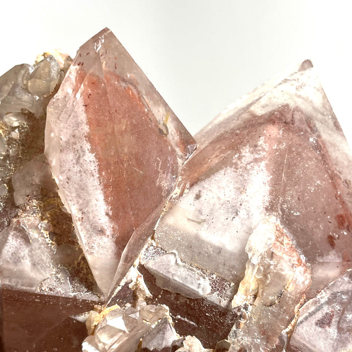 Ishuko Red Phantom Quartz Cluster, Hematite included Quartz from the Northern Province of Zambia