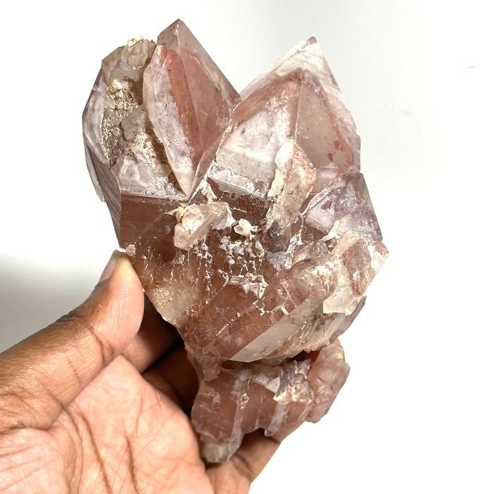 Ishuko Red Phantom Quartz Cluster, Hematite included Quartz from the Northern Province of Zambia