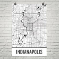 Indianapolis IN Street Map Poster Black