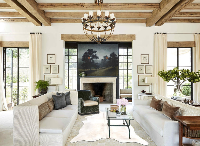 Ivory with Beige Cowhide Rug #B4785