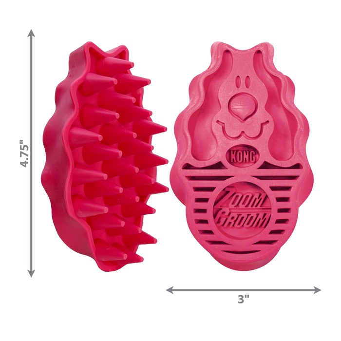 KONG ZoomGroom™ Raspberry Dog Grooming Brush