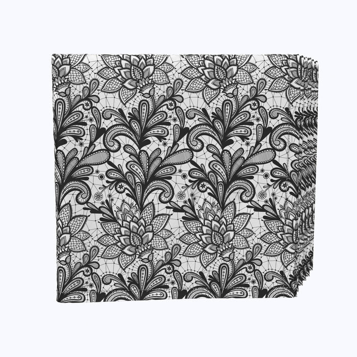 Lace Doodles Black & White Napkins