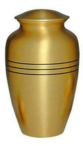 Large/Adult 200 Cubic Inch Classic Gold Brass Funeral Cremation Urn for Ashes