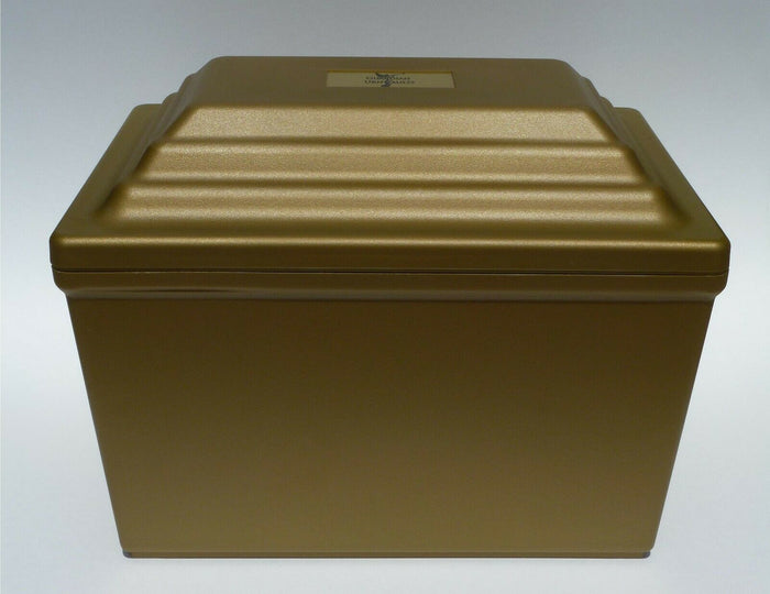 Large/Adult Gold Polymer Single Funeral Cremation Urn Burial Vault