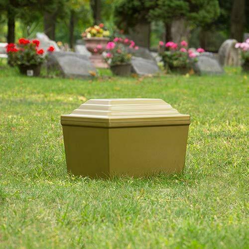 Large/Adult Gold Polymer Single Funeral Cremation Urn Burial Vault