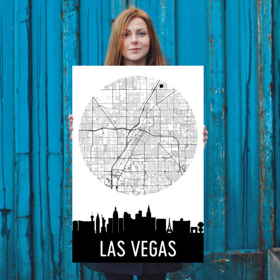 Las Vegas Skyline Silhouette Art Prints