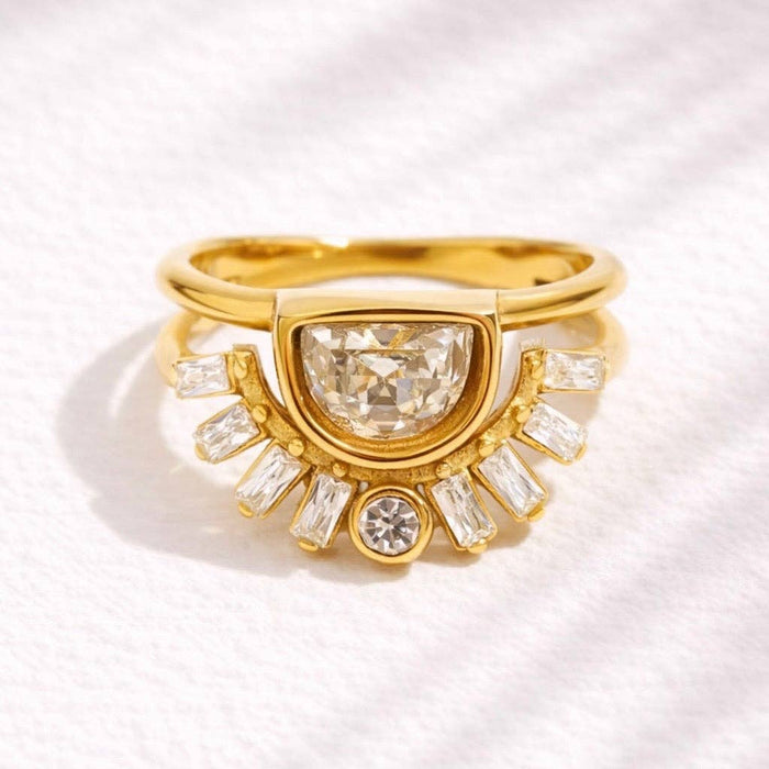 Layered Sunburst Ring