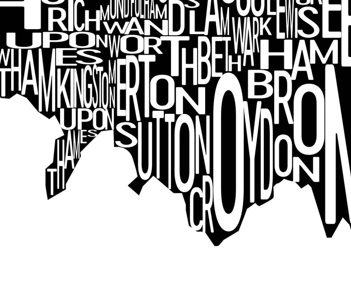 London Neighborhood Typography Prints – Modern Map Art