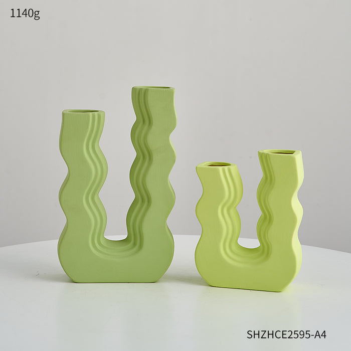 Green vase large small
