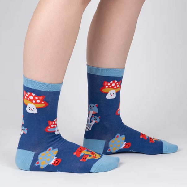 Mushroom Cats Crew Socks