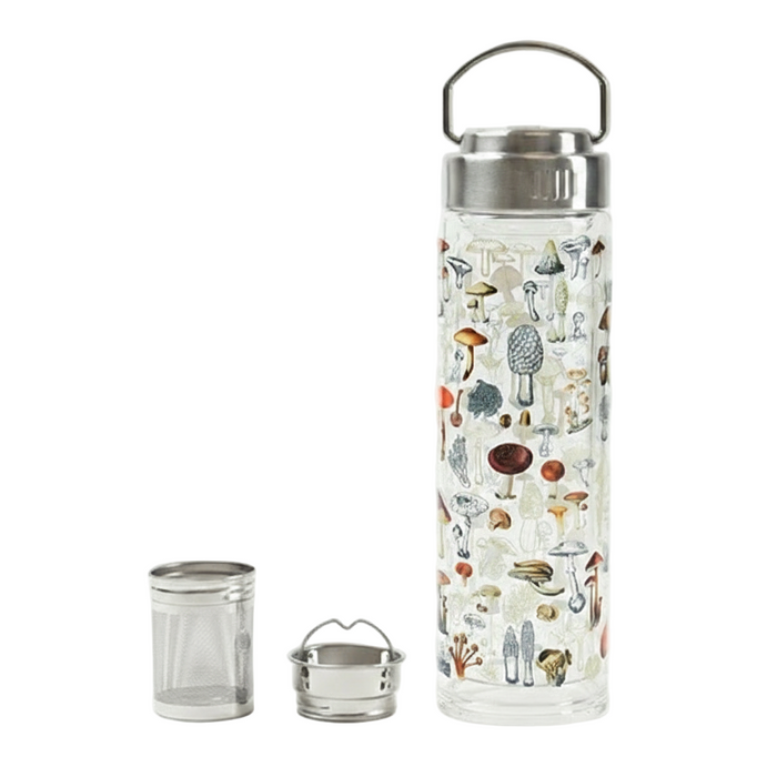 Mushroom Double Walled Glass Tea Infuser