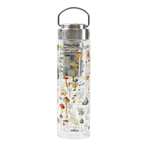 Mushroom Double Walled Glass Tea Infuser