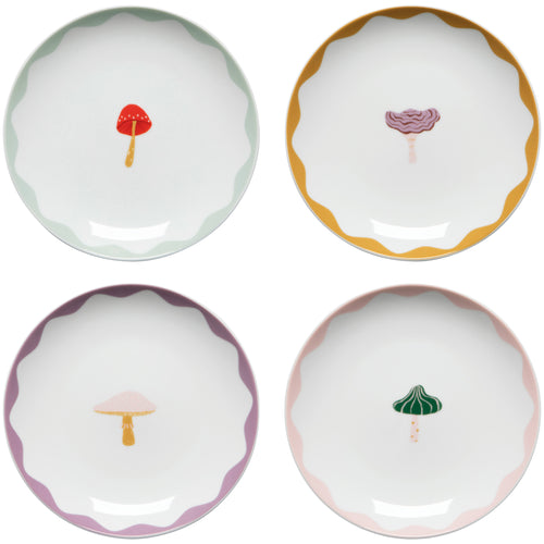 Mushroom Gems Appetizer Plates (Set of 4)