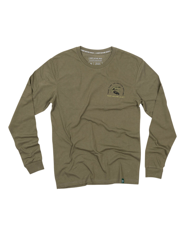 Nature Study Conifers Unisex Long Sleeve Tee | Olive