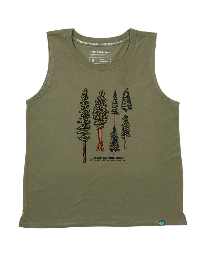 Nature Study Conifers Women's Muscle Tank | Olive