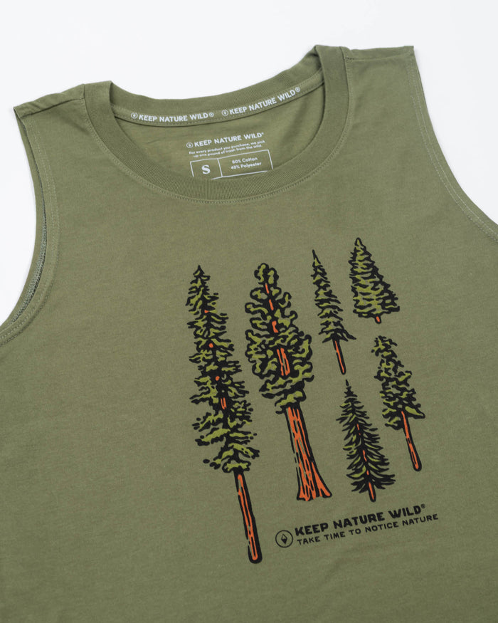 Nature Study Conifers Women's Muscle Tank | Olive