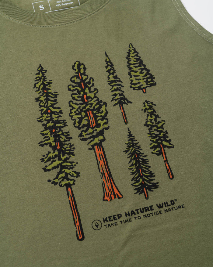 Nature Study Conifers Women's Muscle Tank | Olive