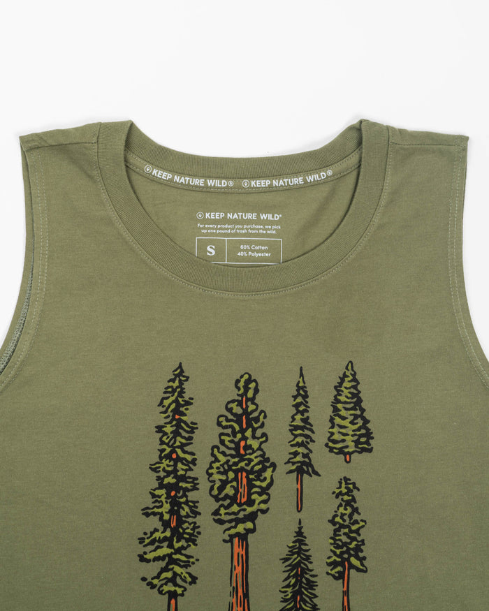 Nature Study Conifers Women's Muscle Tank | Olive