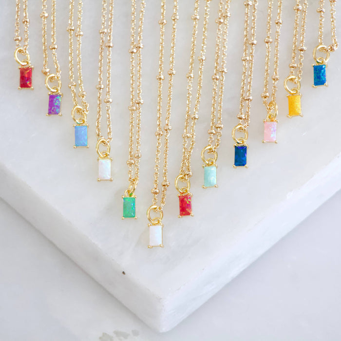 Opal Birthstone Necklace ~ Each Month